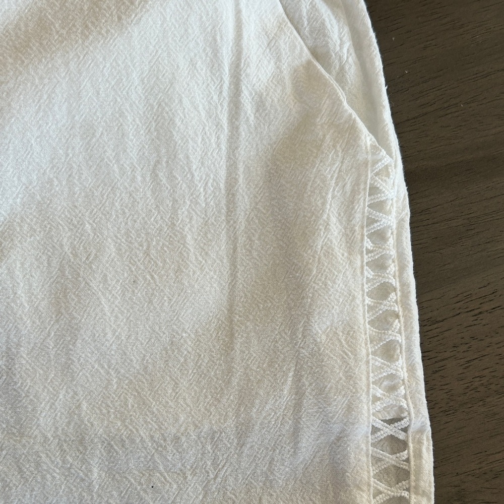 White linen & cotton white Beach Ankle-Length Women's Pants size XL New W Tag - Picture 15 of 16